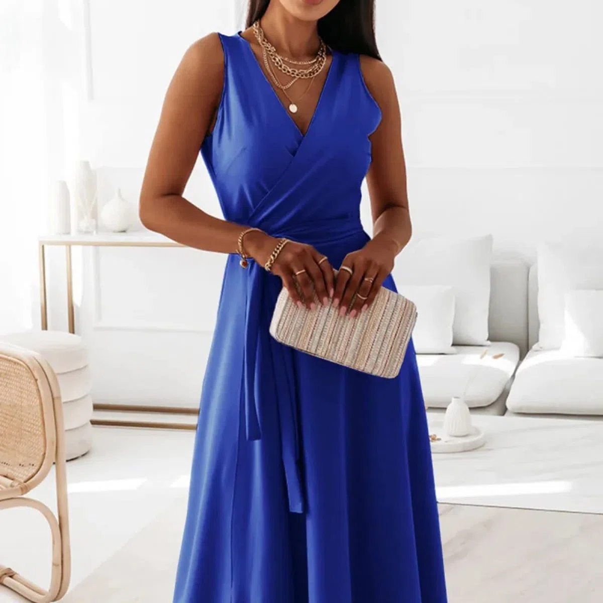 Vestito Donna Elegante Spaghetti Cerimonia Abito da Donna Eleganti da Sera Sposa Lunghi Ruffled Banchetto alla Moda Ballo Abiti Vintage Cocktail Party Vestito Donna Elegante Casual