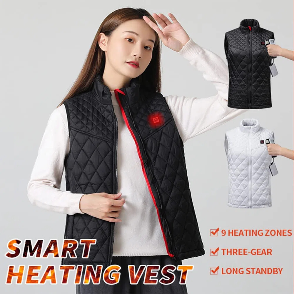 Oneshlee Gilet Riscaldato Donna, Maglia Riscaldata Elettrica, Giacca Riscaldata Usb, Giubbotto Riscaldato Moto, Vestiario Riscaldabile Temperatura Regolabile Lavabile Per Esterno Campeggio Caccia