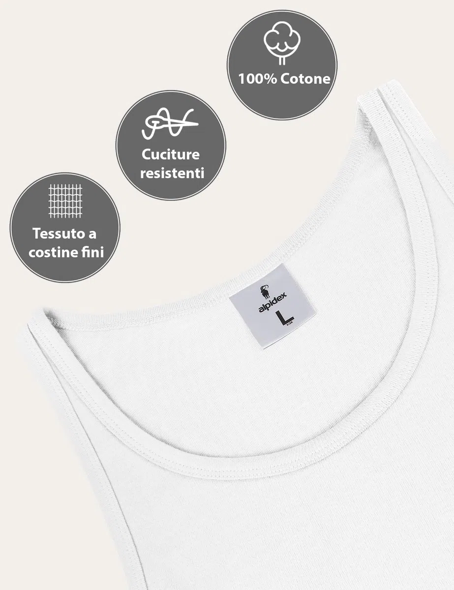 ALPIDEX Pacco da 5 Canotte da Uomo 100% Cotone Canotta Palestra Magliette Intime Canottiere