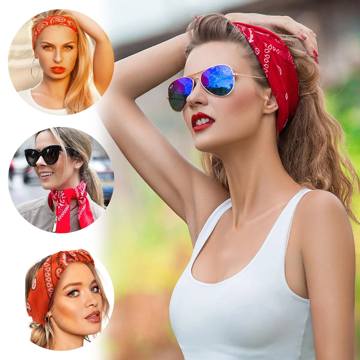 23 Pezzi Bandana Cotone 54x54cm – Bandane Colorate per Donna Uomo Bambina Bambino, Foulard Mare Capelli, Bandana Rossa Blu Rosa Unisex