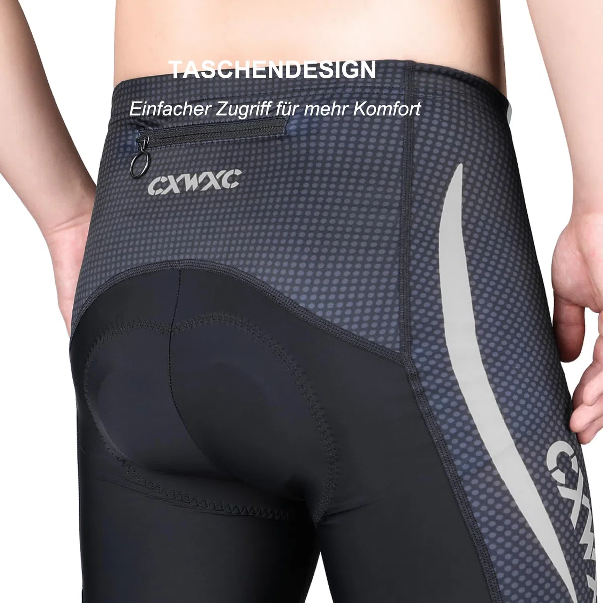 CXWXC Pantaloni da Ciclismo da Uomo con Imbottitura Spessa in Silicone, Pantaloni da Ciclismo da Uomo, Traspiranti, ad Asciugatura Rapida
