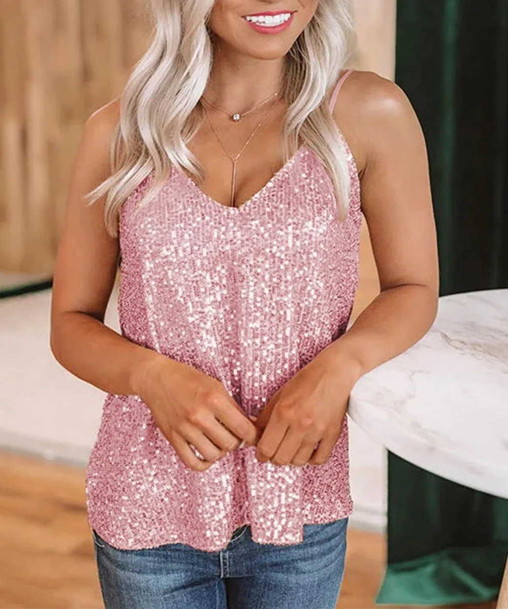 Gilet da donna senza maniche con paillettes Shimmer Top