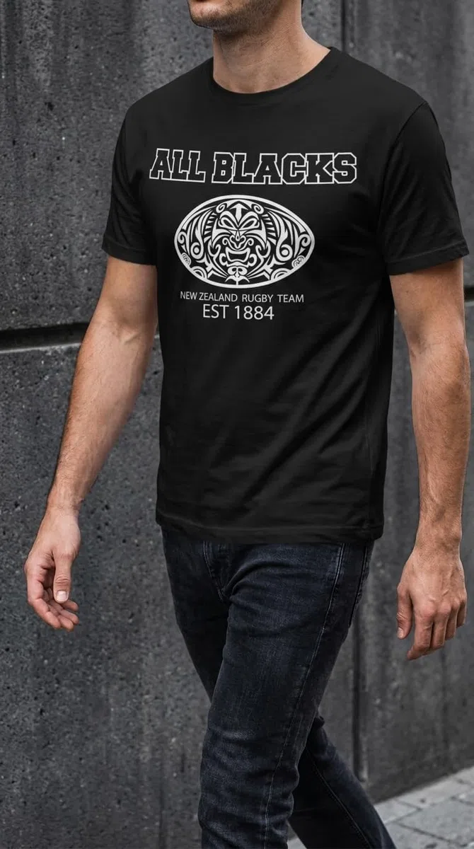 Rule Out Maglietta da Uomo di Rugby. all Blacks. Squadra Nazionale Rugby Nuova Zelanda. Casual Wear