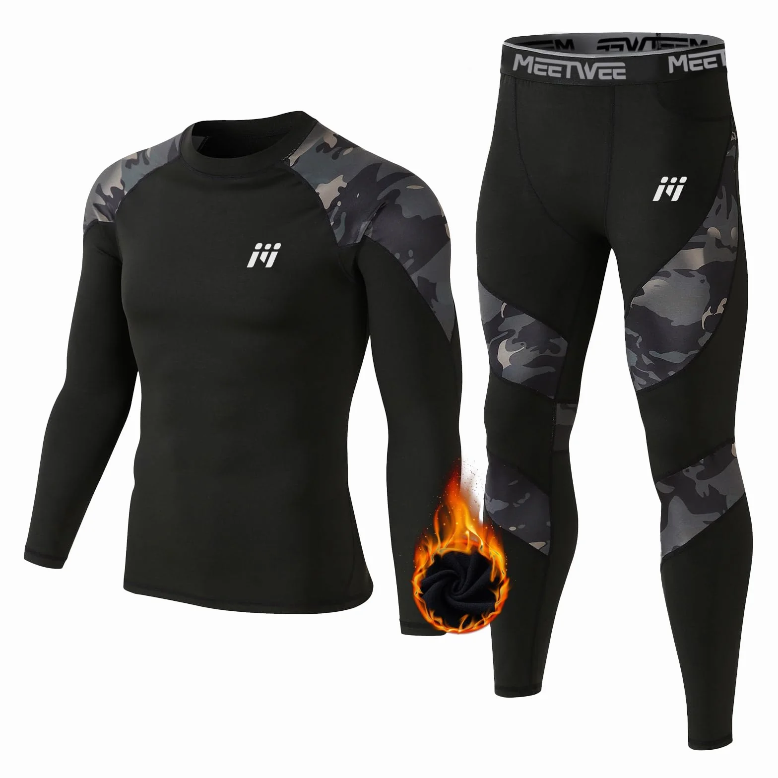 MEETWEE Thermal Underwear Set Biancheria Intima Termica da Uomo