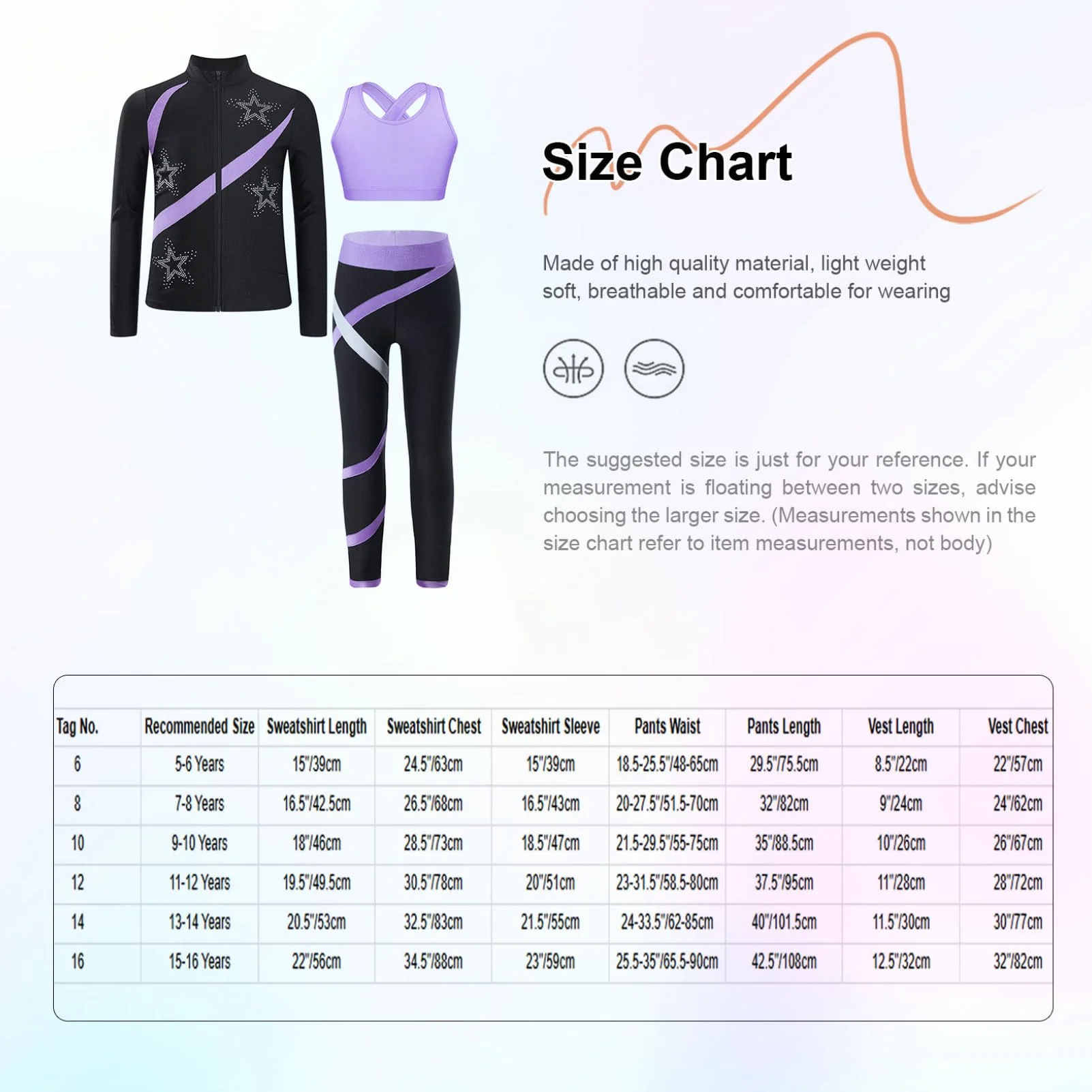 Oyolan Bambino Ragazza Set Sport Tuta Canotta Leggings Palestra Tenuta Ginnastica Pattinaggio Danza Allenamento 5-16 Anni