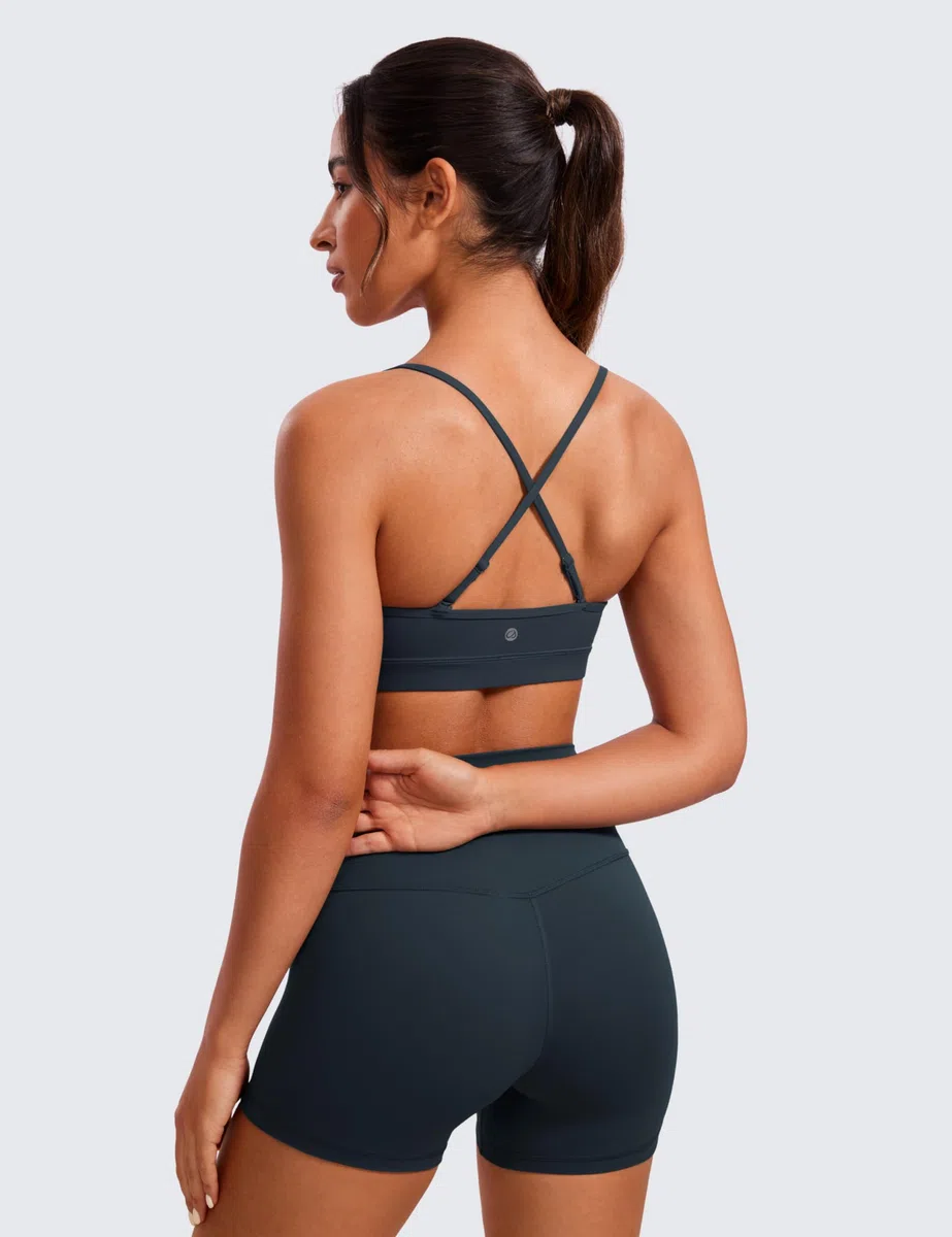 CRZ YOGA Butterluxe V Collo Gli Sport Reggiseni per Donne Regolabile Imbottito Yoga Reggiseno