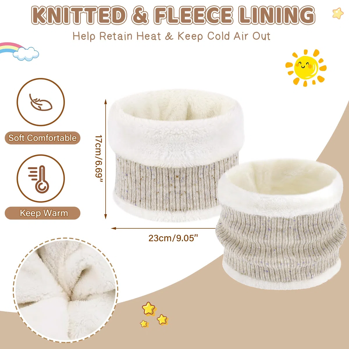 Bequemer Laden Bambino Bambina Cappello Invernale Termici Sciarpa ad Anello Guanti in Maglia, PON PON Berretto Scaldacollo Manopole per 0 6 12 Mesi 1 2 3 4 5-8 Anni Bambini Regalo