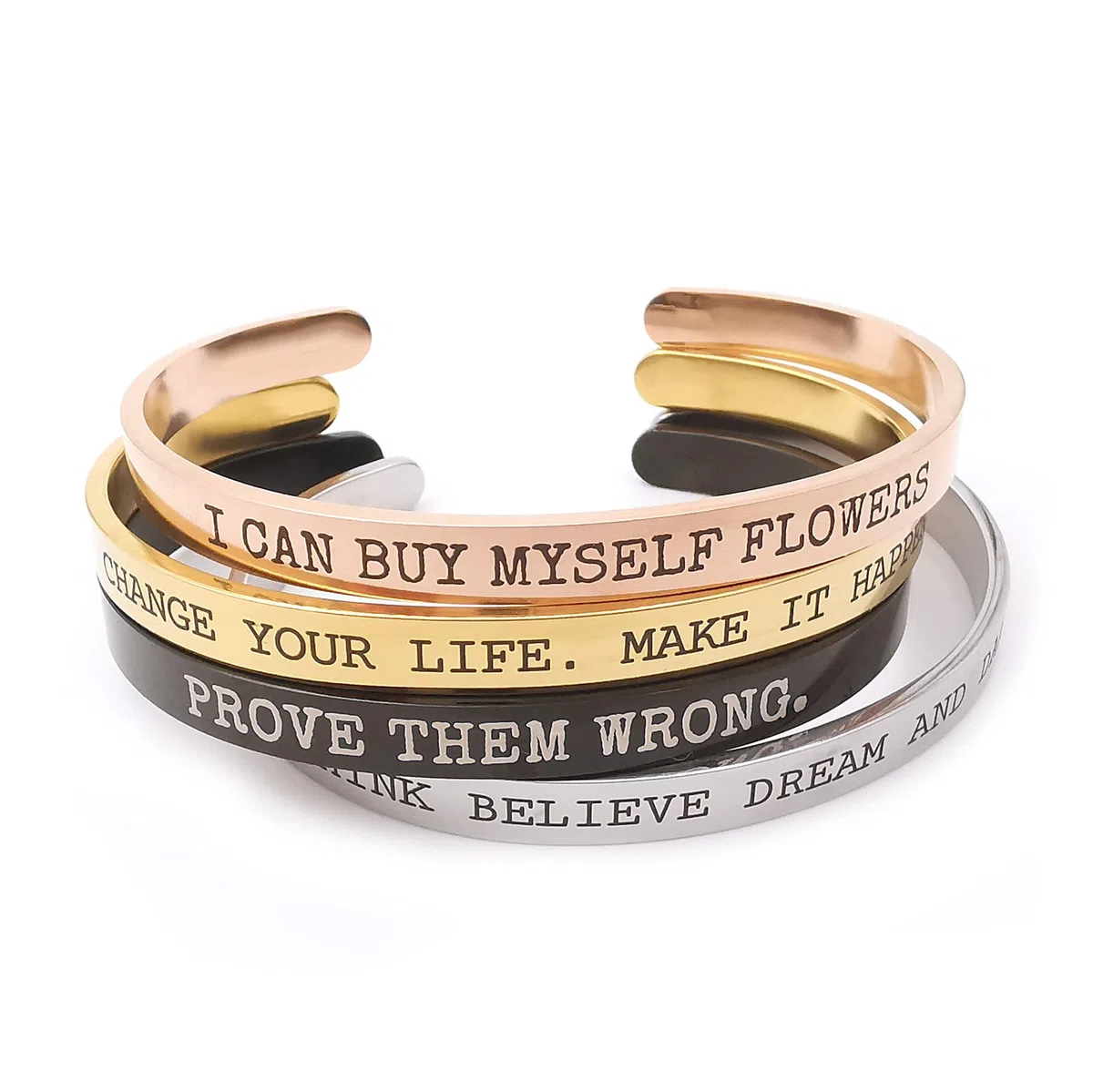 ALMENDRA Bracciale da donna uomo personalizzato con frase incisione nome rigido in acciaio personalizzabile amiche braccialetto regalo