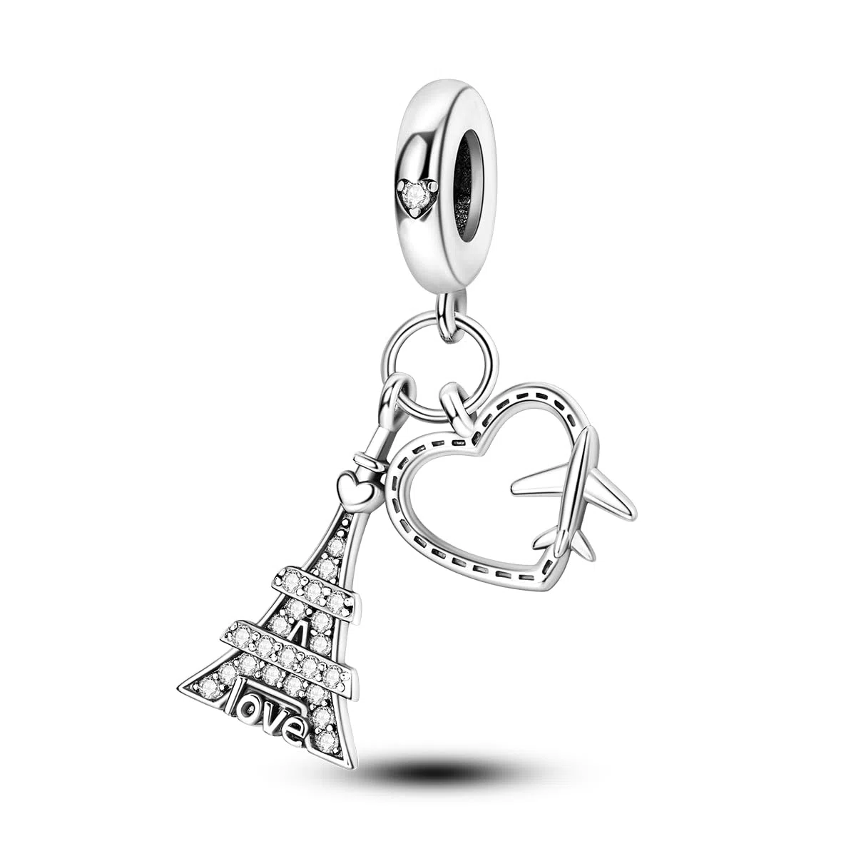NARMO Amore a Parigi Charms 925 Argento Pendente Charm La Torre di Parigi Charm per Bracciali