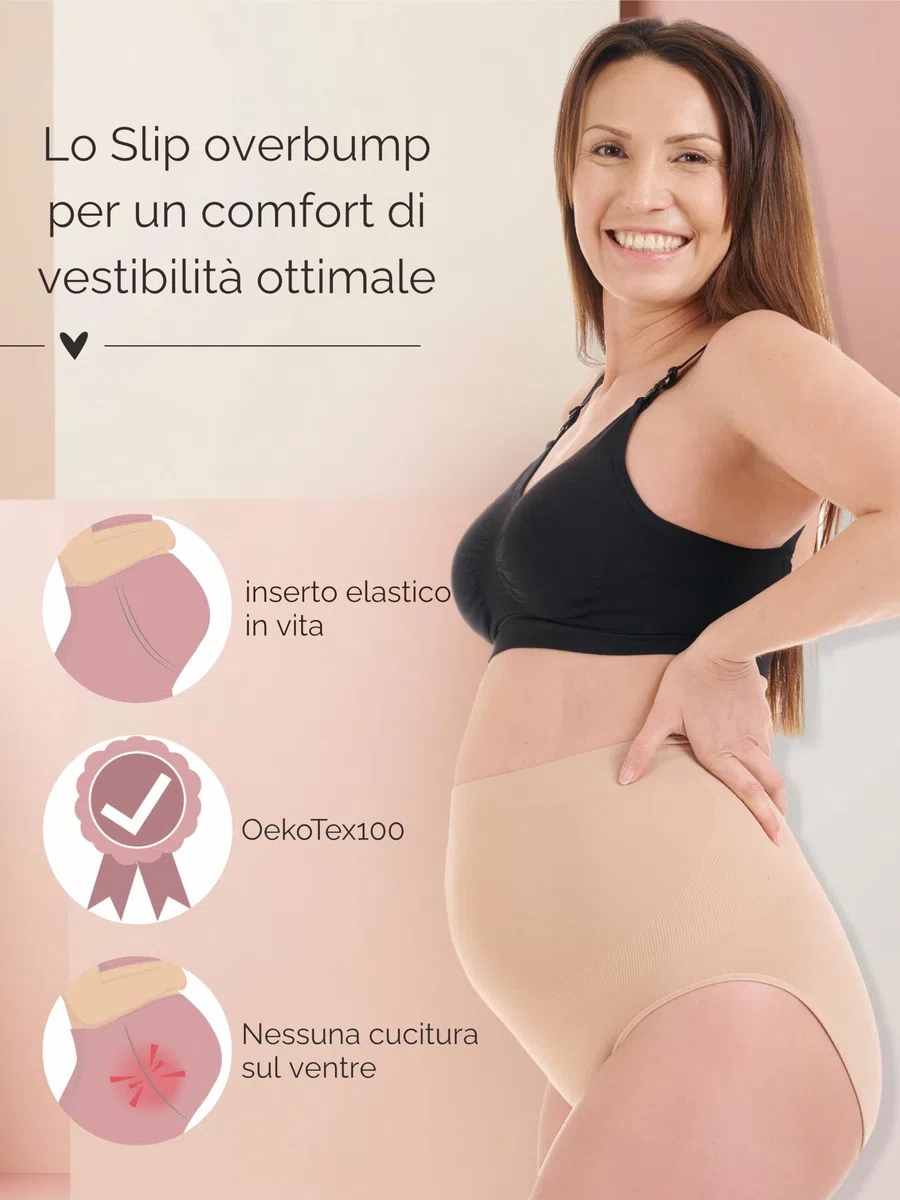 Herzmutter Mutande Premaman Oeko Tex 100 - Mutandine Maternitá- Senza Cuciture - Gravidanza - Slip maternità - Extra Morbido-Elastico-Comodo- 5830