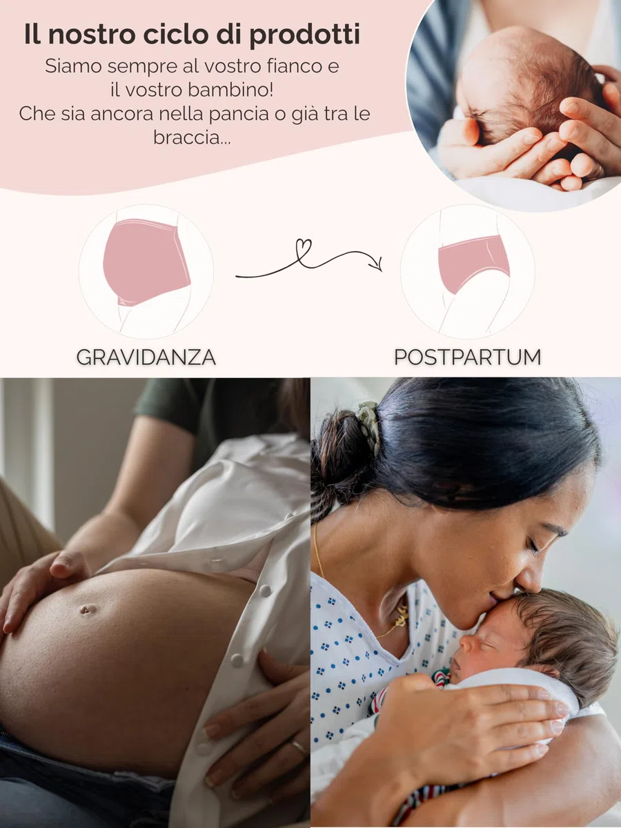 Herzmutter Mutande Premaman Oeko Tex 100 - Mutandine Maternitá- Senza Cuciture - Gravidanza - Slip maternità - Extra Morbido-Elastico-Comodo- 5830