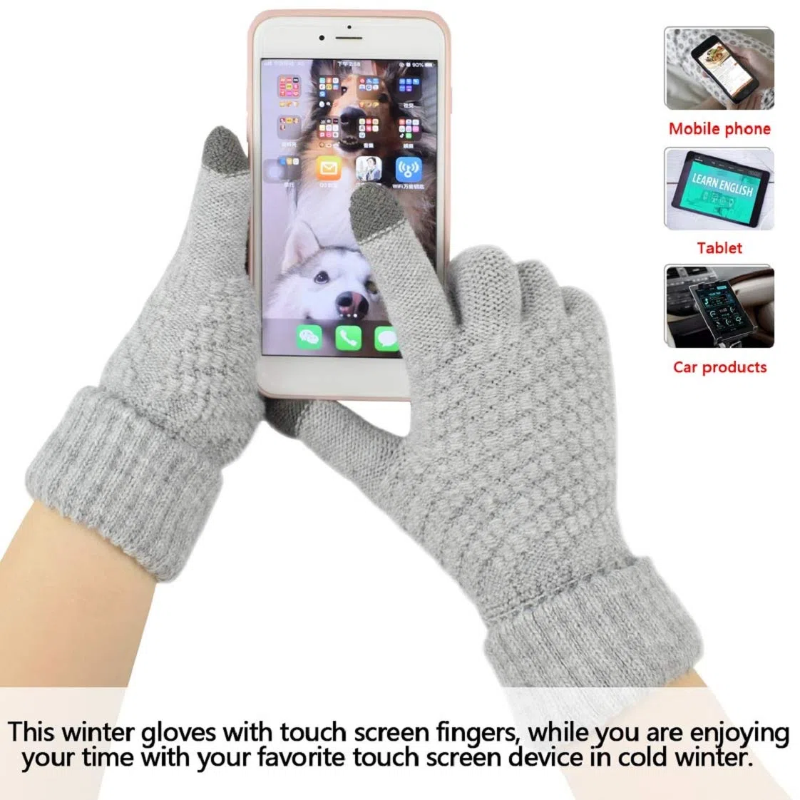 UMIPUBO Donna Cappello Sciarpa e Guanti Touch Screen Set Invernali Berretto Scaldaorecchie in Peluche di Calze Cappello a Cuffia in Maglia 5 Pezzi per Donna Sport all'aperto Sci