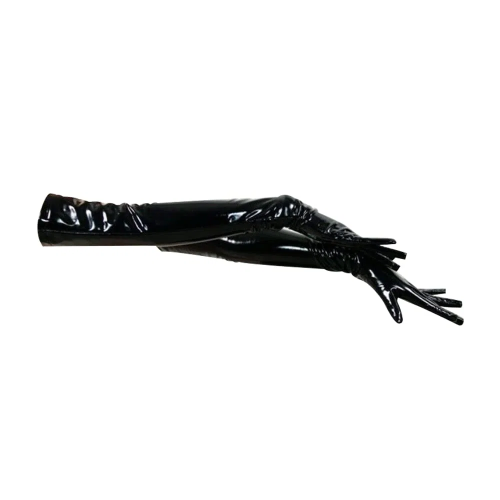 Guanti lunghi da donna in pelle sintetica elasticizzata per tutti i giorni, per feste in maschera, feste, serate, cosplay, matrimoni