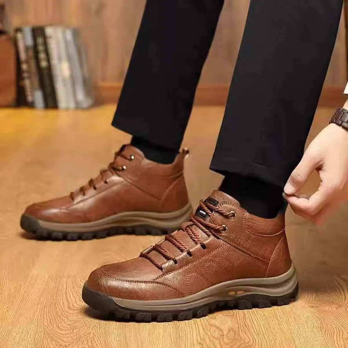 Generico Stivali Da Neve Uomo Classic Da Escursionismo Comodi Ed Eleganti Stivali Invernali Classici Caldo Foderata Caldo Antiscivolo Neve Invernali Impermeabili Elastico Outdoor