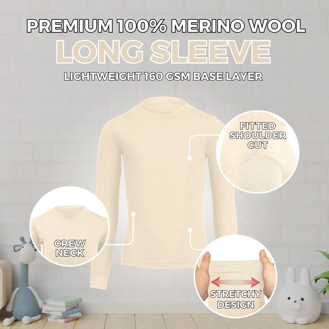 menique - Felpa unisex a maniche lunghe, per ragazze e ragazzi, in tessuto merino biologico
