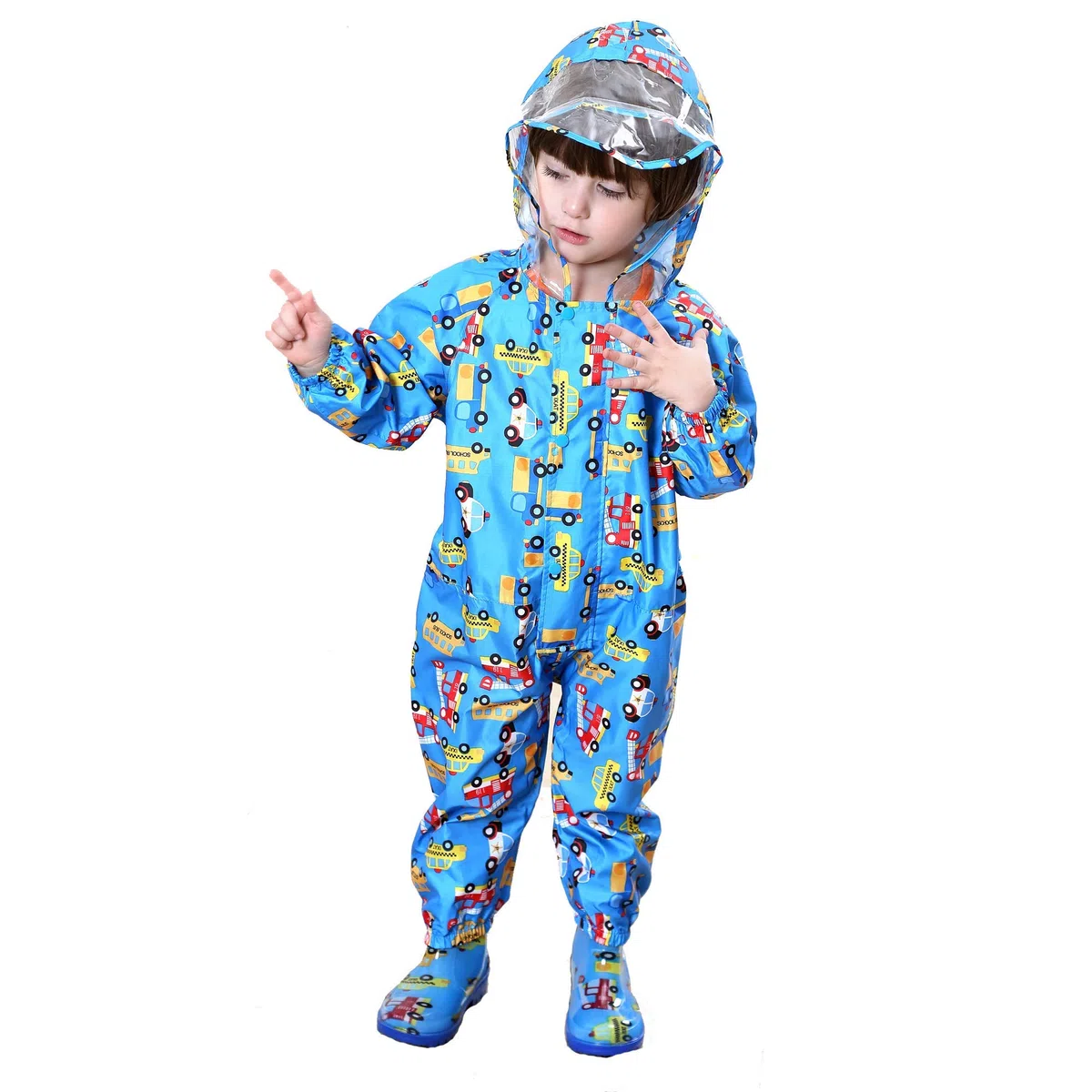 JinBei Bambino Impermeabile Bambini da Pioggia con Cappuccio Ragazzi Antipioggia Giacca Tuta Ragazze Tasca Cerniera Portatile Sportivo Jogging Impermeabili Scuola Unisex Bimbo Bimba 1-10 Anni