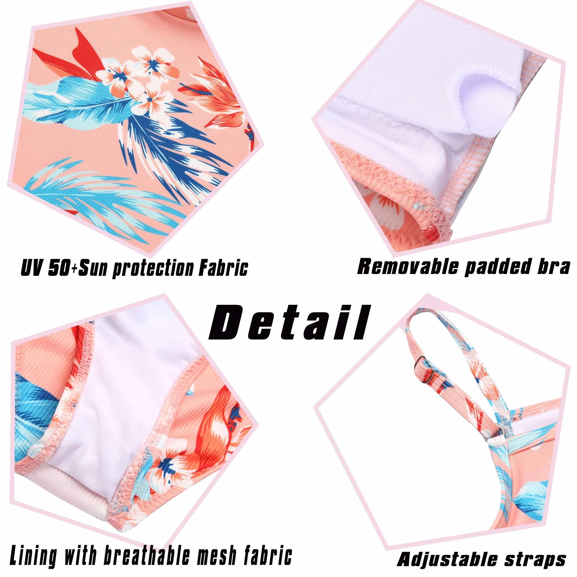 Arshiner Ragazze Bikini Set 3 Pezzi Costumi da Bagno Estivi Bambini Tre Pezzi Tankini con Gonna Stampa Floreale Costumi da Bagno Bikini per Bambina