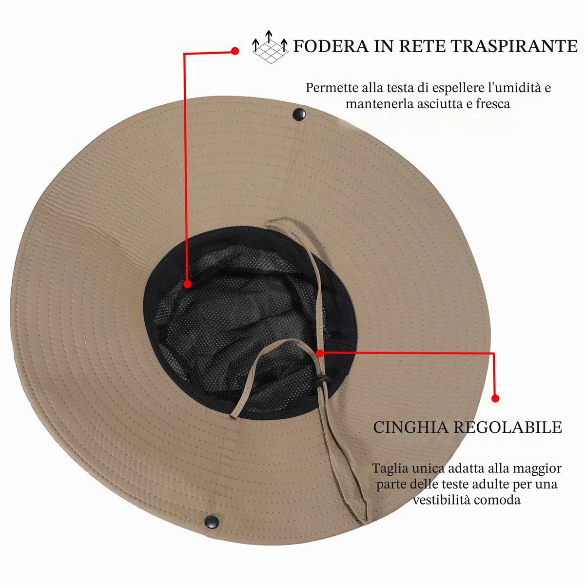 ZLYC Cappello da sole a tesa larga da uomo protezione UV Safari cappello Boonie cappello estivo da pescatore