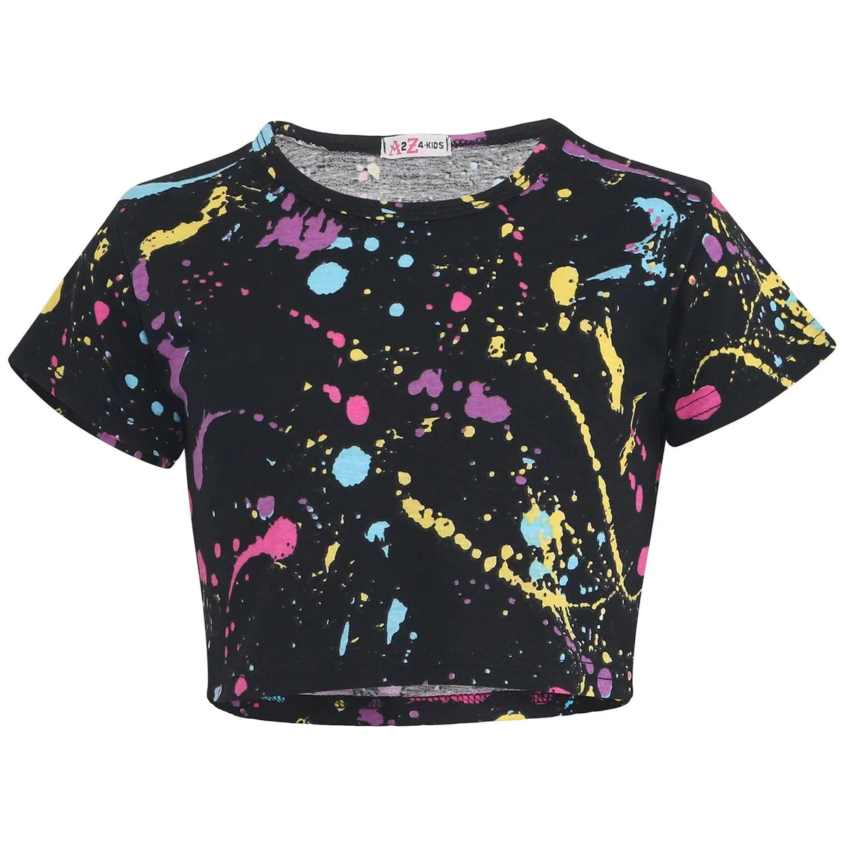 A2Z 4 Bambini Bambina Ragazzi Crop Top Pantaloncini Set Maglietta a Maniche Corte Lunghezza al Ginocchio Comodo Completo Estivo Set a Due Pezzi età 5-13 Anni