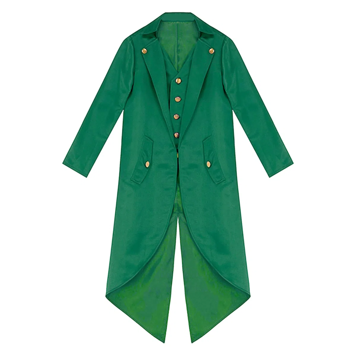 TiaoBug Blazer Bambini Ragazzi Ragazze Elegante Giacca da Frac Medievale Costumi Steampunk Rinascimentali Giacca Smoking Tuxedo Vampiro Vittoriano Cappotti Bavero Classico Verde Scuro 9-10 Anni