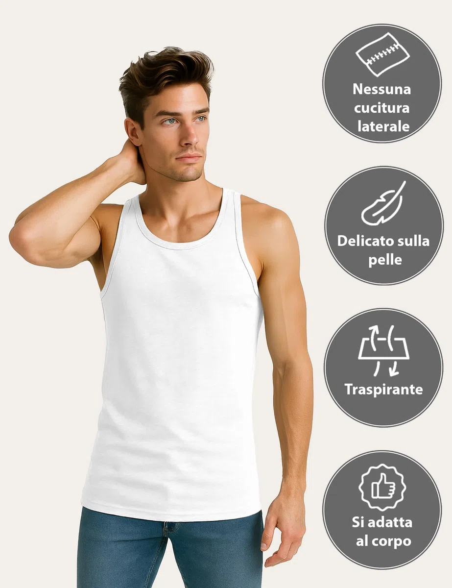 ALPIDEX Pacco da 5 Canotte da Uomo 100% Cotone Canotta Palestra Magliette Intime Canottiere