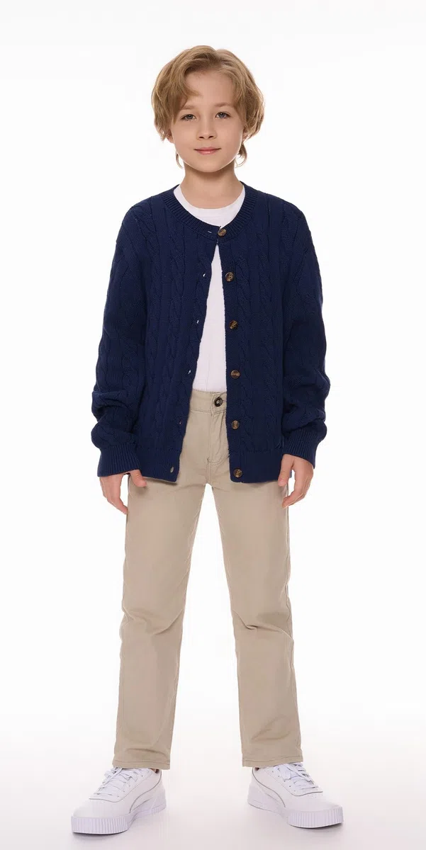 SMILING PINKER Ragazze Aran Cardigan Ragazzi Bambini Maglia Girocollo Cotone Maglione ruvido Giacca con bottone