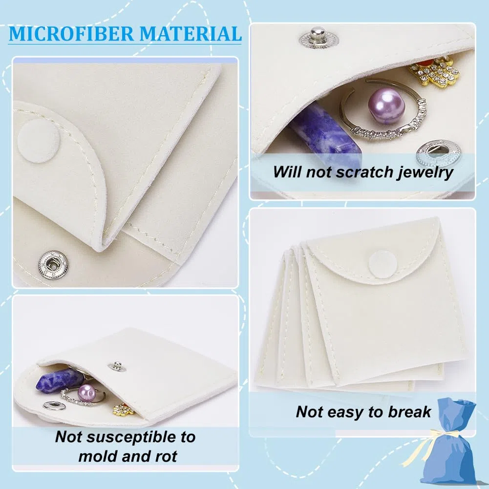NBEADS 24 pz Sacchetti di Gioielli In Velluto con Bottone A Pressione, Borse Portaoggetti per Gioielli In Velluto Color Seta di Mais Borsa Regalo di Lusso per Confezione Regalo, 7.4x7.1cm