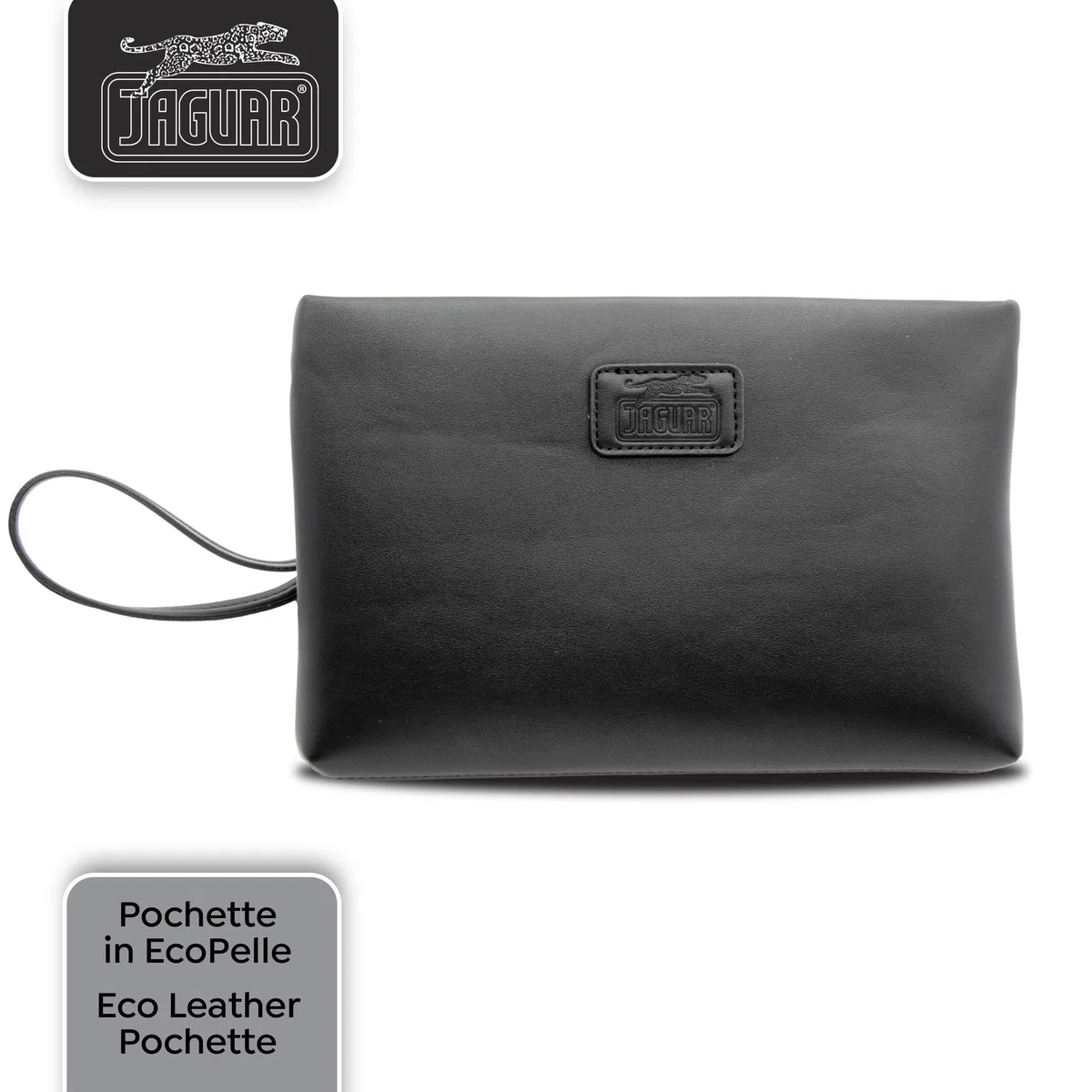 JAGUAR - Pochette Borsello Uomo a Mano in EcoPelle, Borsellino Uomo Portadocumenti con Scomparti, per Riporre Telefono, Documenti, Portafoglio, Carte e Chiavi Senza la Scomodità di Tenerli in Tasca