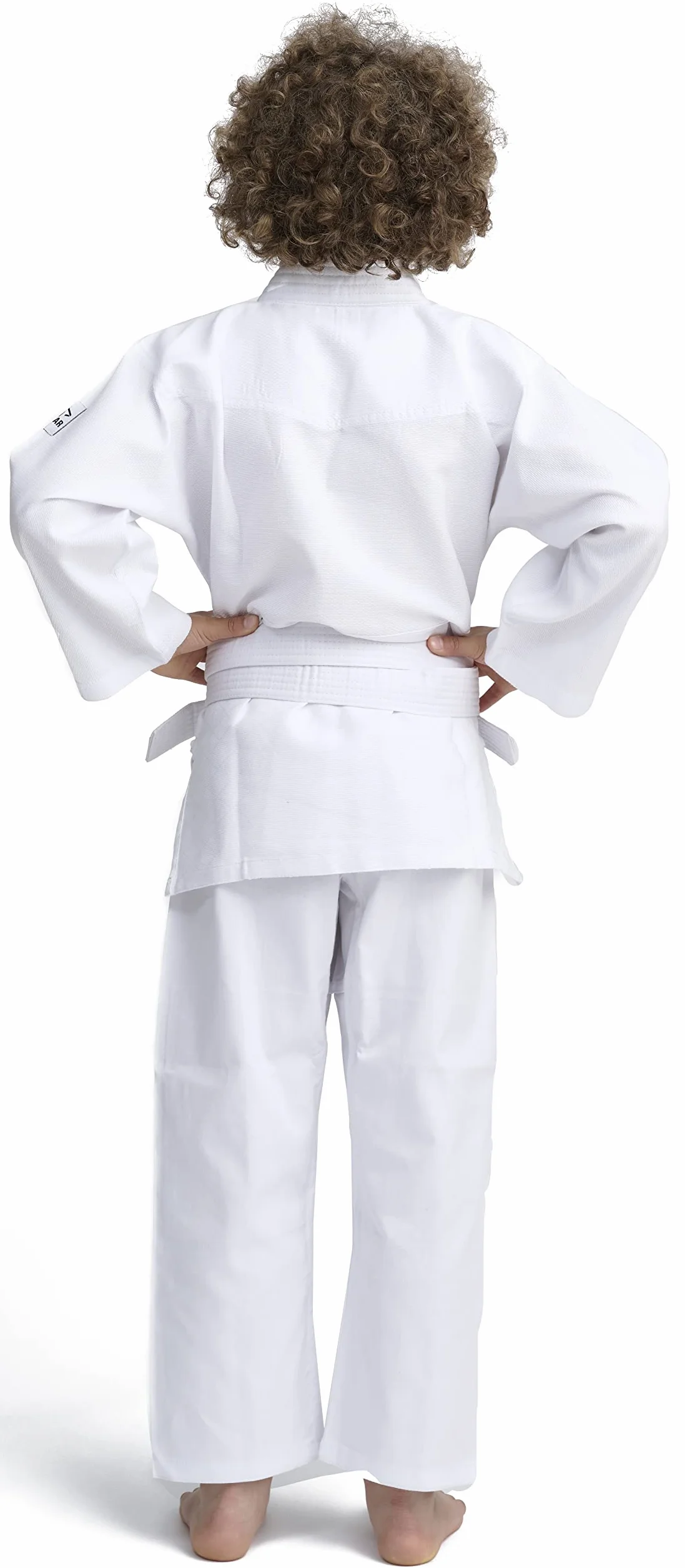 IPPONGEAR Tuta Judo Beginner 2 per Bambini con Cintura (Elastico in Vita e Coulisse sui Pantaloni, densità del Tessuto 190gr/m²) Bianco