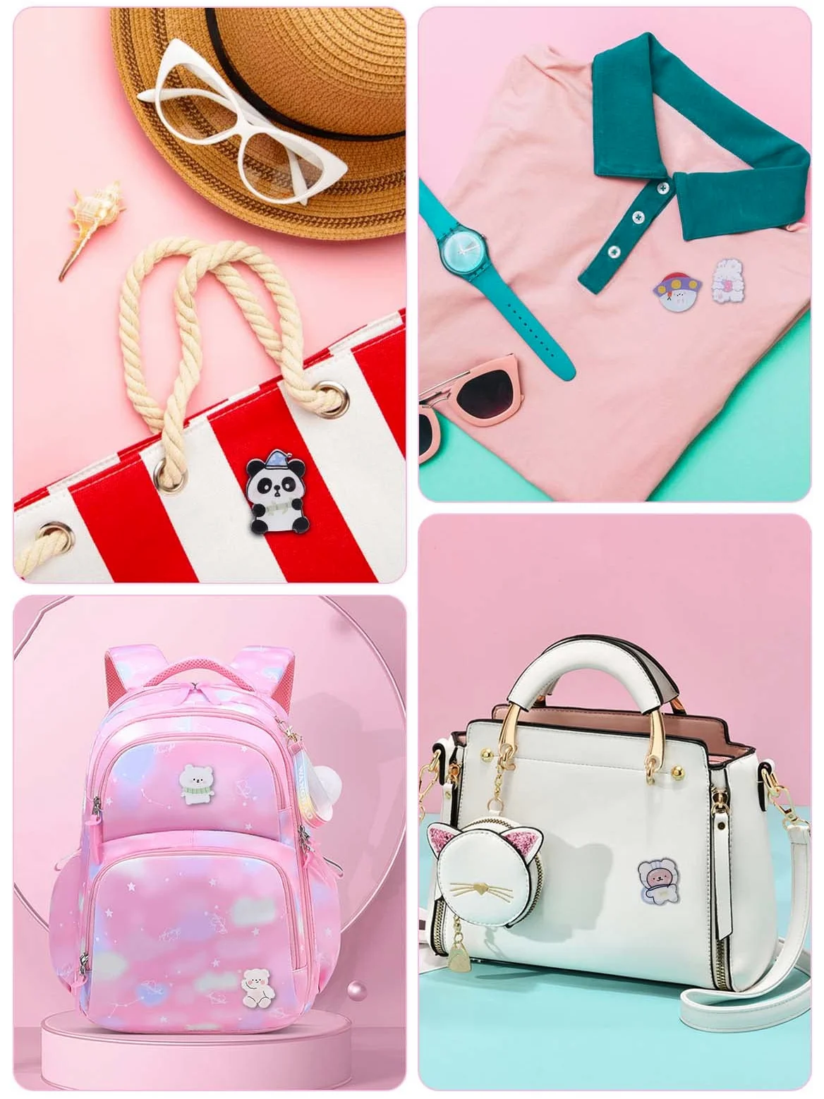 Kalolary 65 spille in acrilico carino carino badge estetici pin kawaii zaino spille pecora, coniglio, cane, orso, ragazza, cartone animato, spilla per zaini, borse, giacche, felpe con cappuccio cappelli