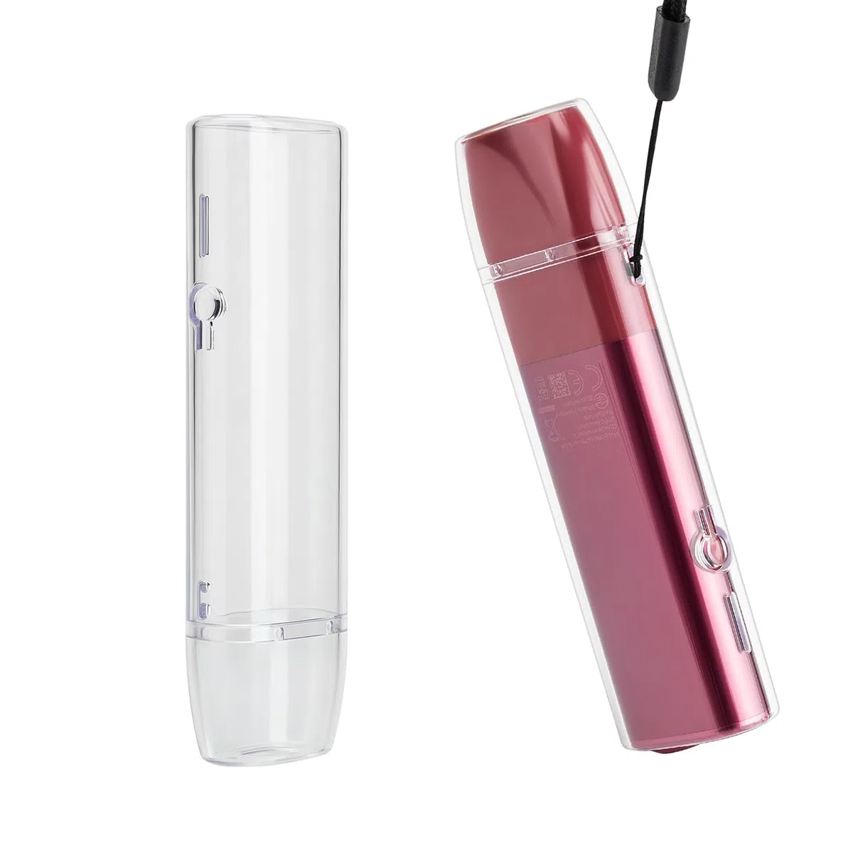 Custodia protettiva con cover rigida in PC + cordino per iqos iluma one/ILUMA i one (Trasparente)