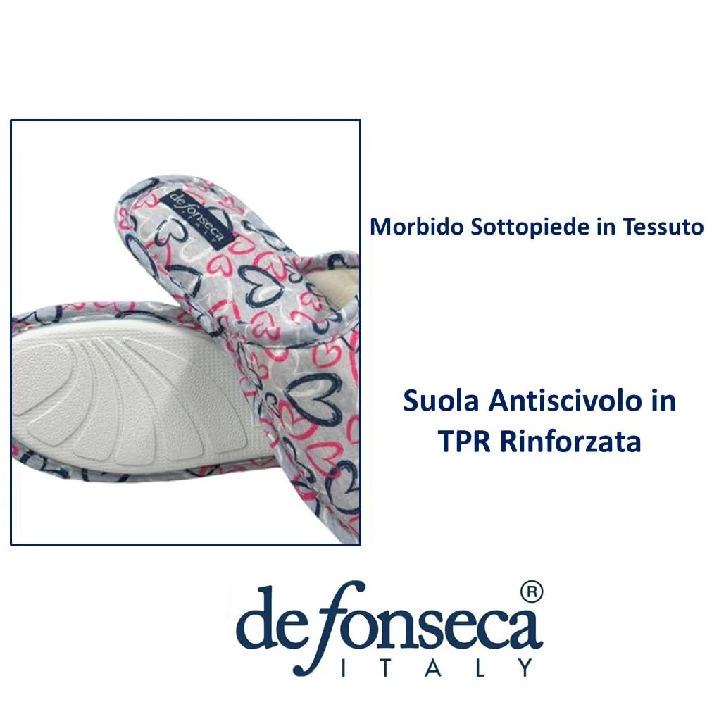 de fonseca Pantofole Donna cotone Punta Aperta Linea Ragazza Tela Cotone Primavera/Estate