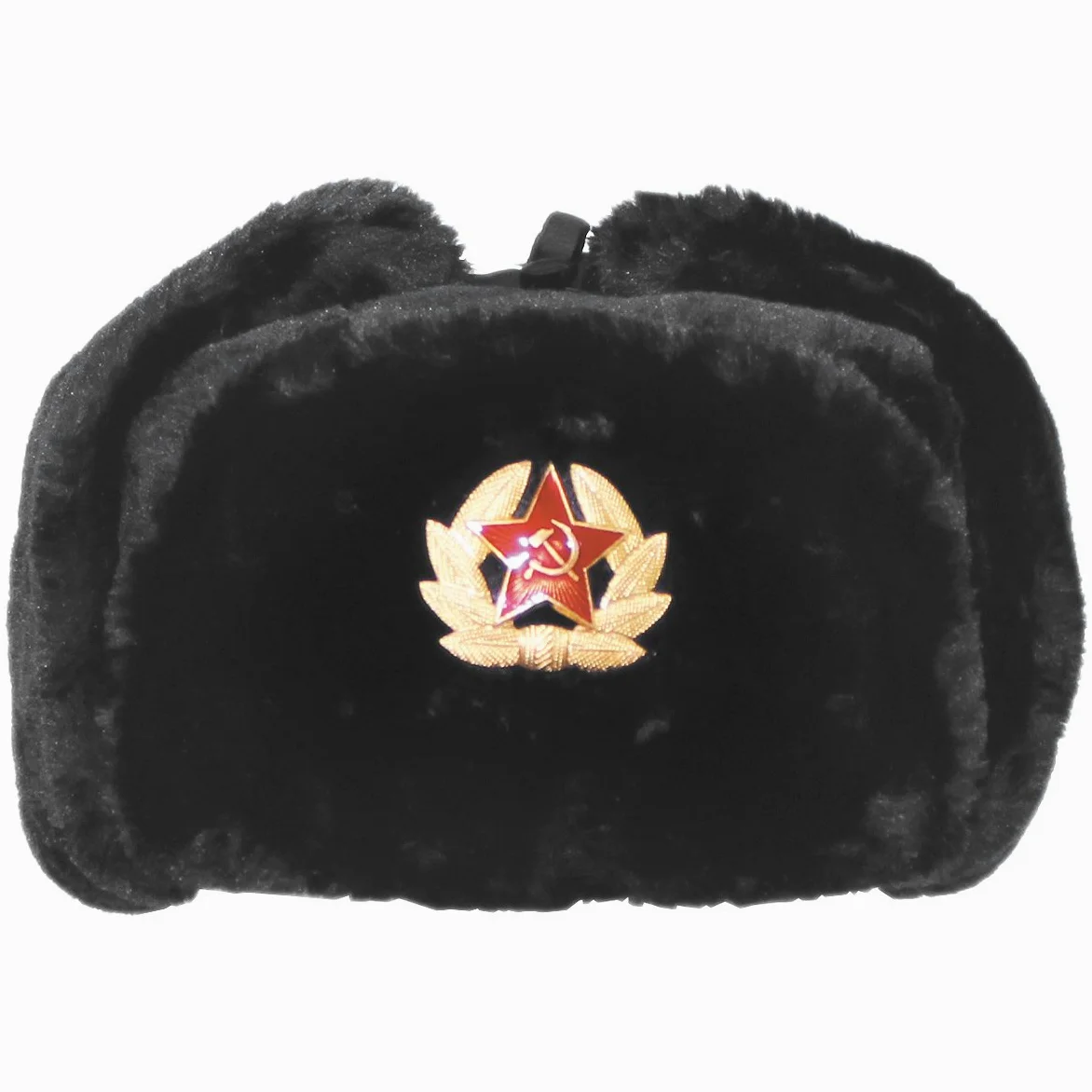 MFH Inverno Russo Cappellino Nero con Badge