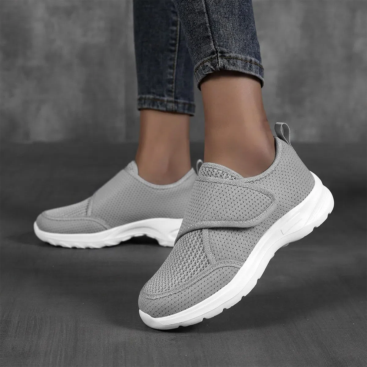 Sneakers Ortopediche Donna Senza Lacci Scarpe con Strappo Camminata Estive Leggere Sneakers Ortopediche Comode Zeppa Senza Lacci Trekking Morbide Ginnastica Slip on Antiscivolo Primavera