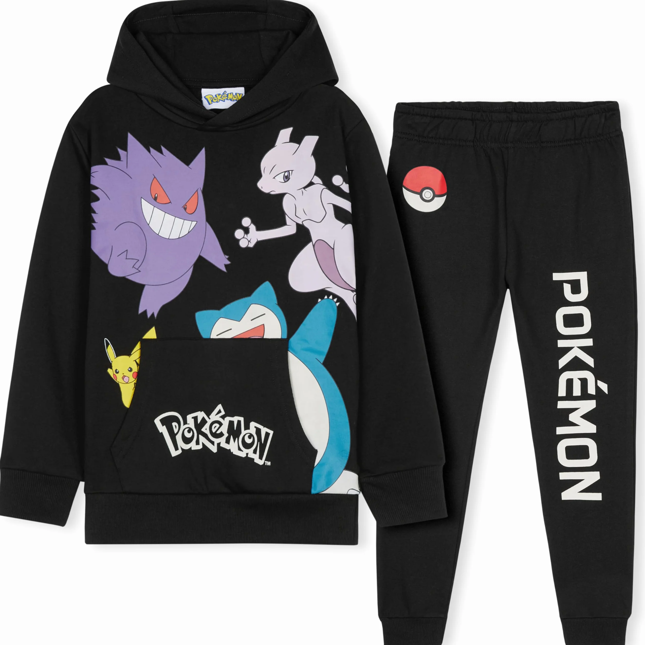 Pokémon Tuta Bambino e Adolescenti, 2 Pz Comodo Felpa con Cappuccio e Pantaloni Tuta Bambino, Anime Regalo Ragazzo