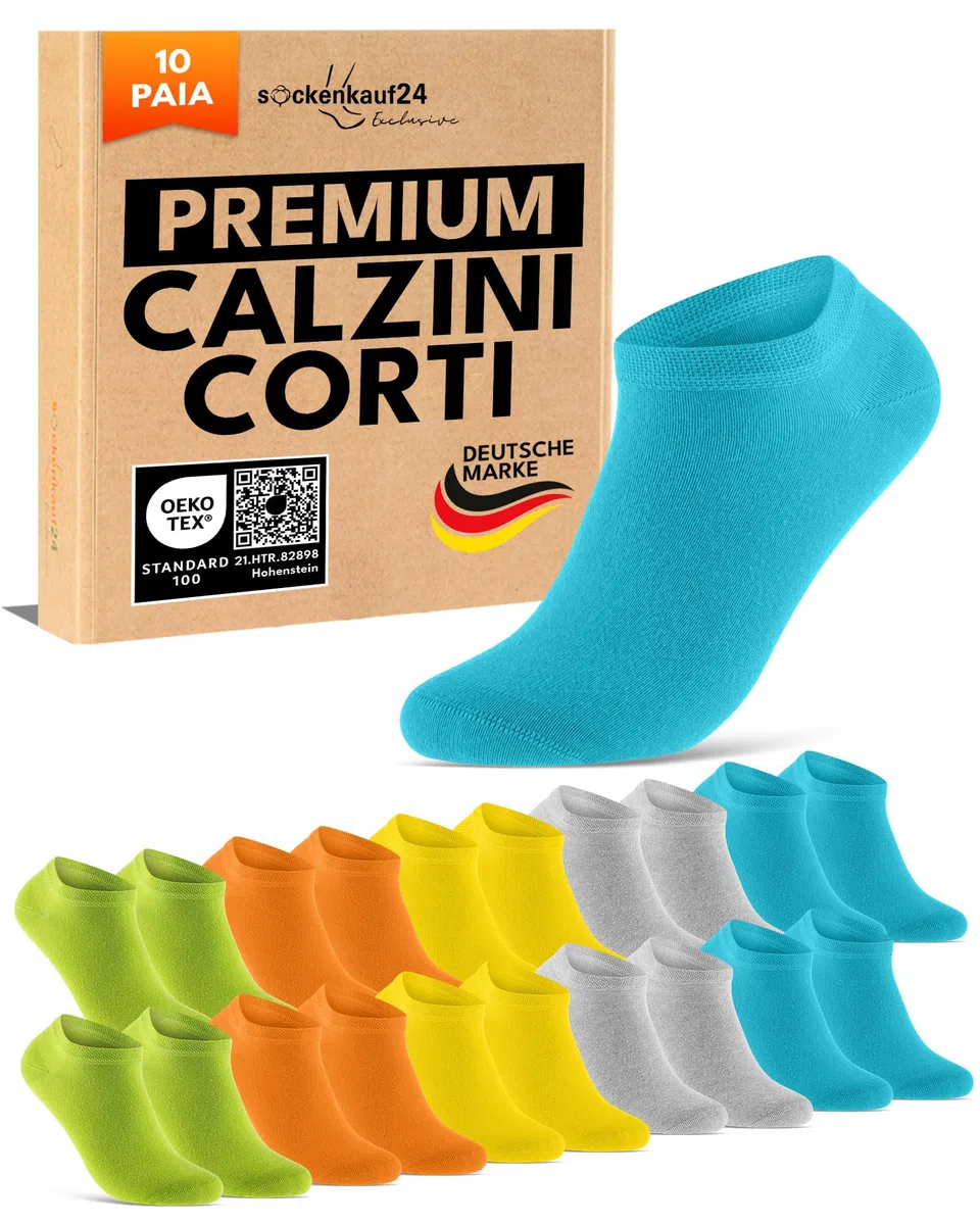sockenkauf24 10 Paia Calzini Corti Uomo Donna Calze Corte Cotone Traspiranti