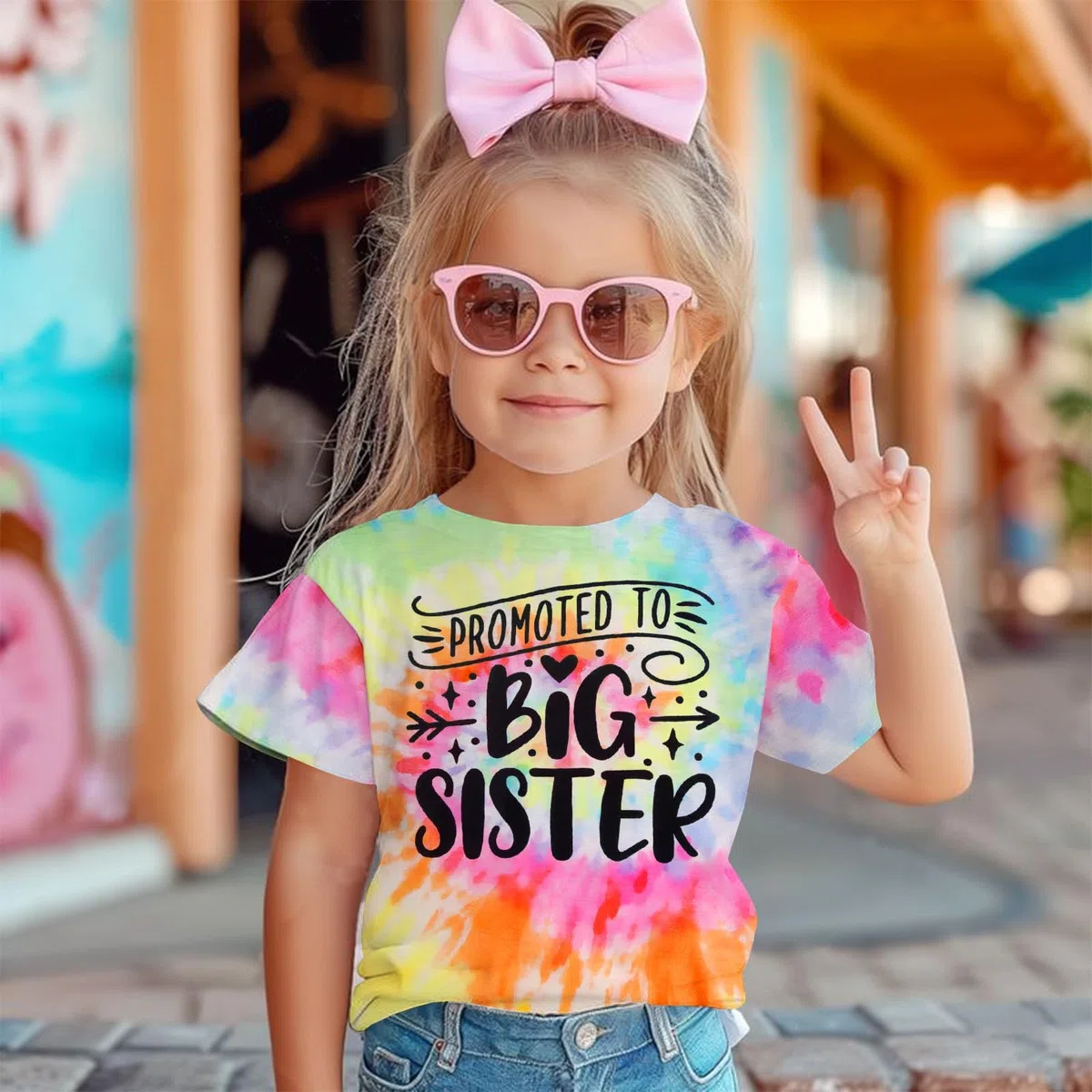 Big Sister - Maglietta per bambini con annuncio per ragazze, top estivo, a maniche corte, per bambini, in cotone, per fratelli