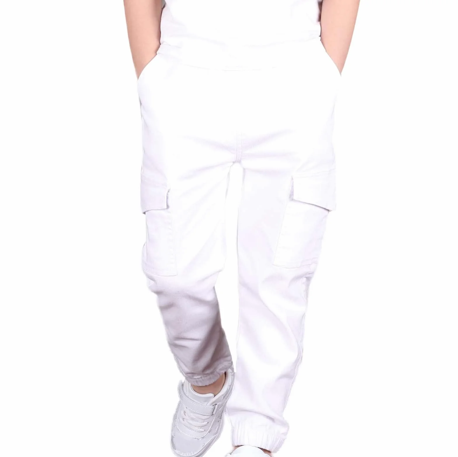 Generisch 2026 Novità Pantaloni per bambini Ragazzi Pantaloni cargo Stretch Elastico In Vita Twill Jogger