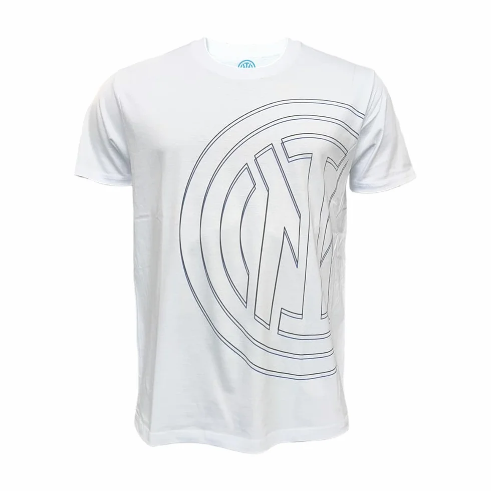 Inter T-Shirt Oversized Logo Bianca t-Shirt Uomo Unisex - Bambini e Ragazzi (Pacco da 1)