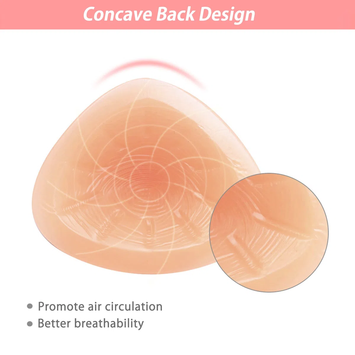 ELMIKA Un Pezzo In Silicone Forma Del Seno Mastectomia Protesi Triangolo Reggiseno Enhancer Inserto Concavo Bra Pad
