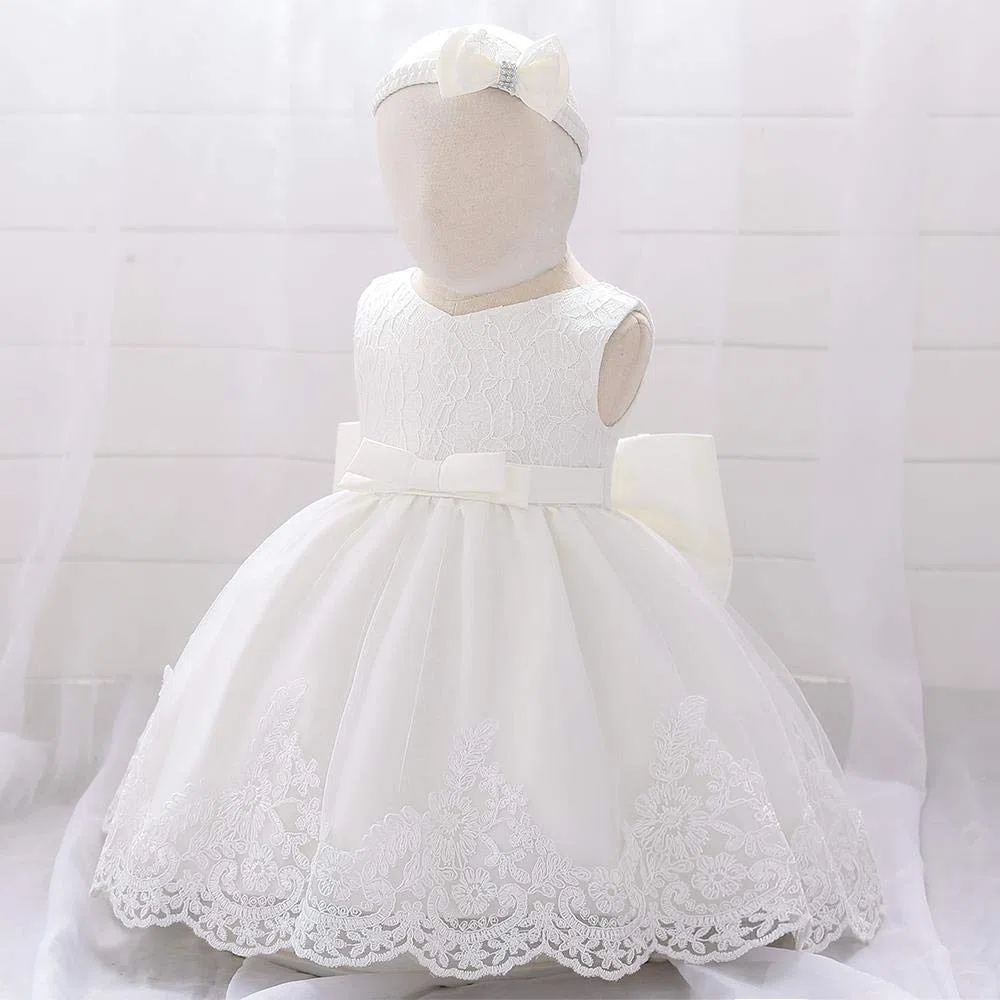 Lito Angels Abiti da Bambina in Pizzo con Fascia per Capelli Festa di Compleanno Matrimonio Abito da Damigella d'Onore