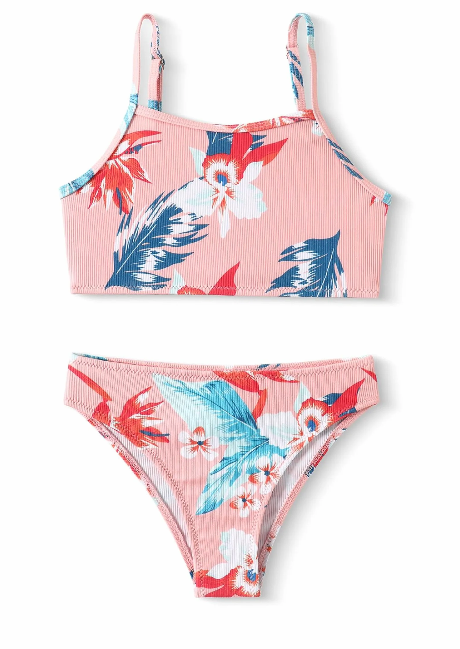 Arshiner Ragazze Bikini Set 3 Pezzi Costumi da Bagno Estivi Bambini Tre Pezzi Tankini con Gonna Stampa Floreale Costumi da Bagno Bikini per Bambina