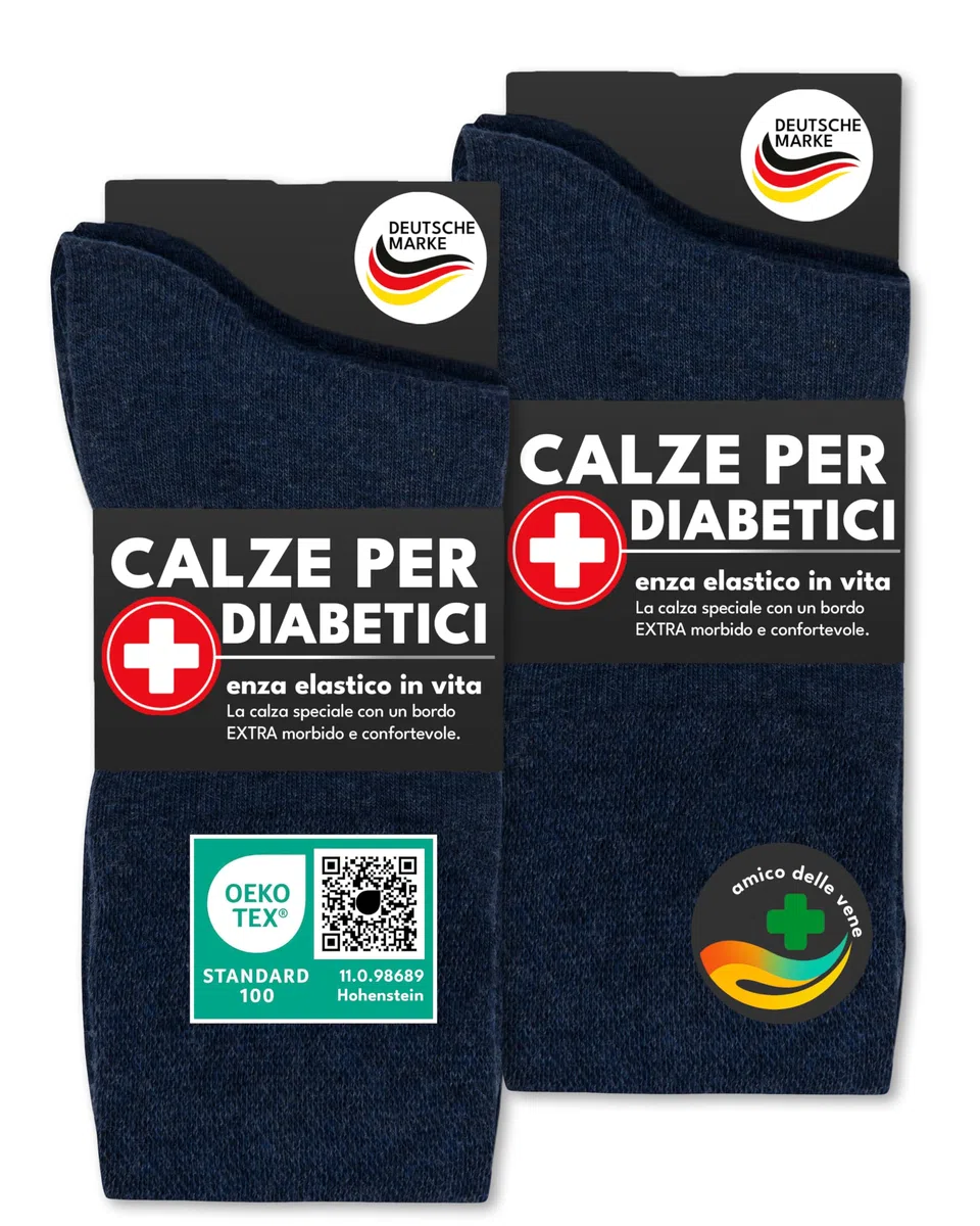 sockenkauf24 6 Paia Calze Diabetici senza Elastico 97% Cotone senza Cucitura Uomo & Donna