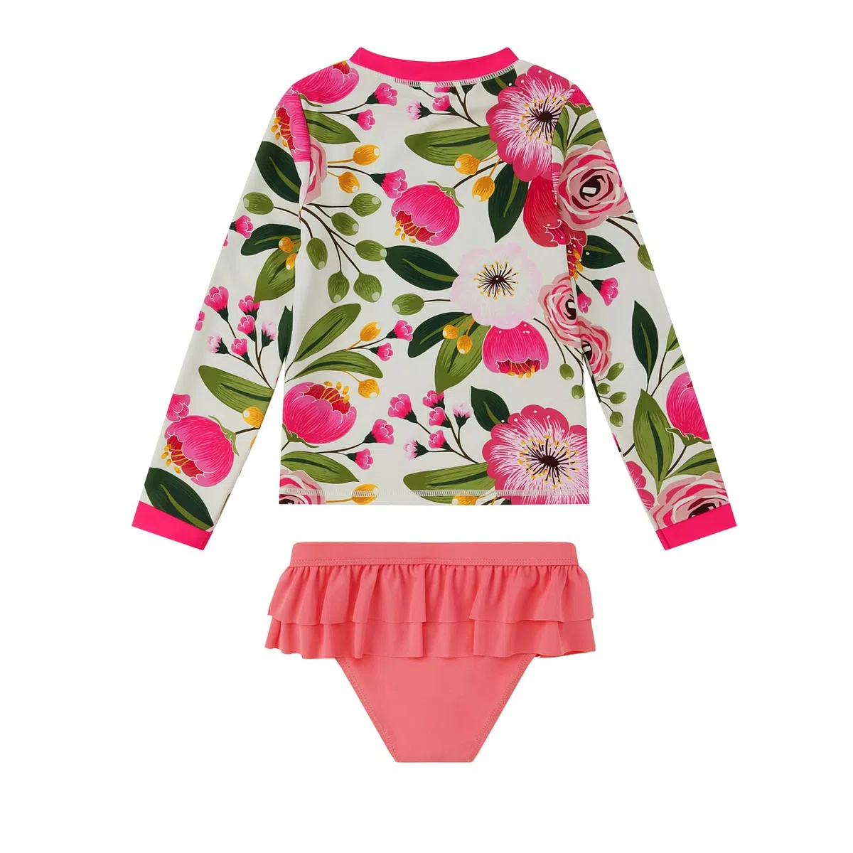 Bambine Costume da Bagno Manica Lunga Tankini UPF 50+ Protezione Solare Ragazza Rash Guard Set 3-8 Anni