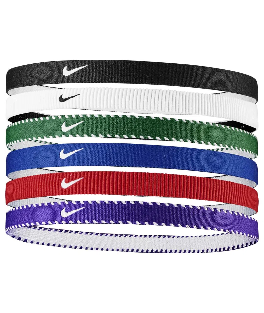 Nike Flex Classic Headbands 6PK Fasce Elastiche per Capelli Sport Game Royal (6 unità)