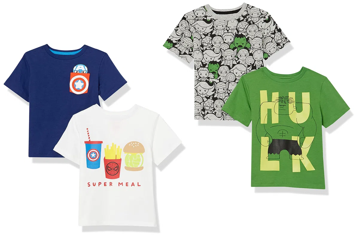 Amazon Essentials Disney | Marvel | Star Wars | Frozen Magliette a Maniche Corte (precedentemente Spotted Zebra) Bambini e Ragazzi, Confezioni Multiple