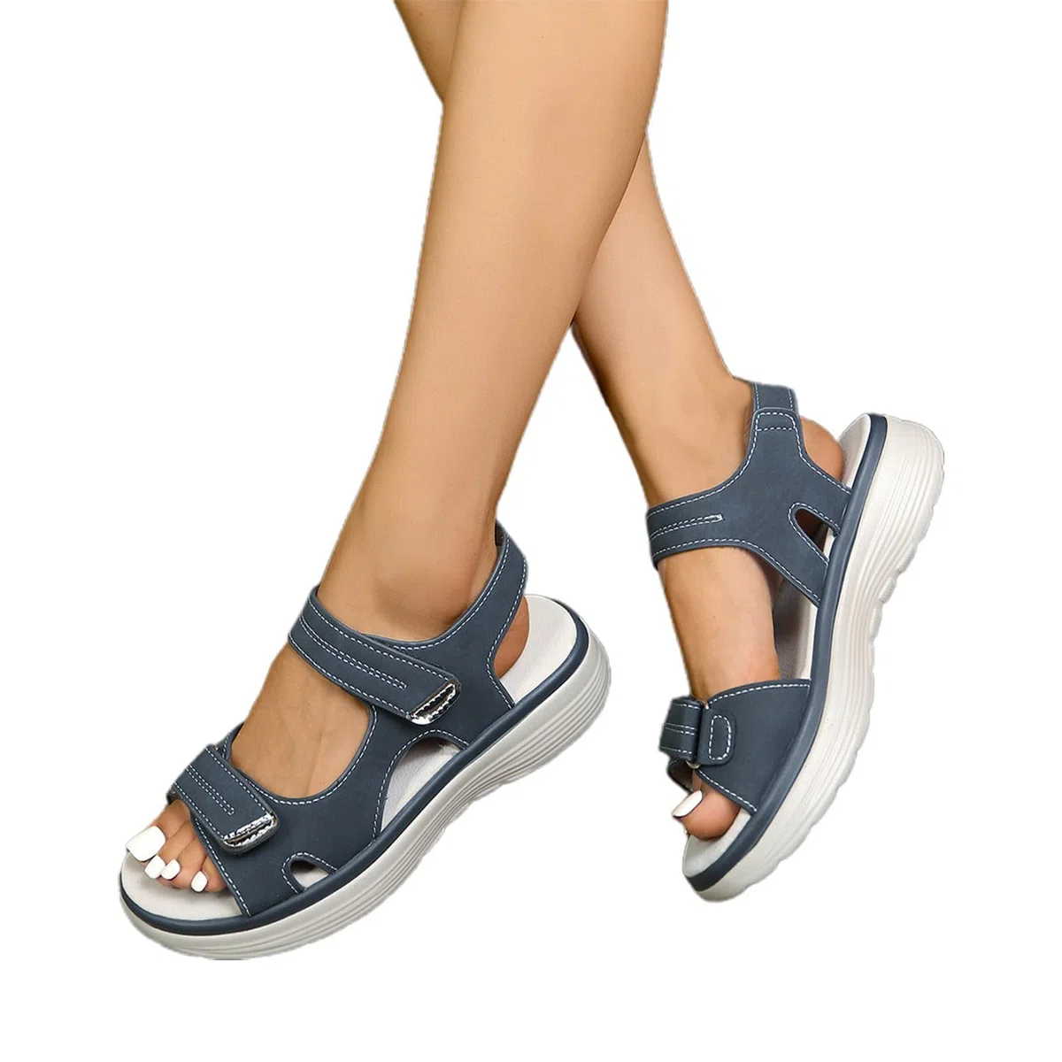 Generico Sandali Ortopedici Donna Estive Eleganti Comodi Versatili Sandali con Adjustable Strappo Leggeri Sandalo con Zeppa Punta Aperta Antiscivolo Scarpe Trekking Sportivi 36-43
