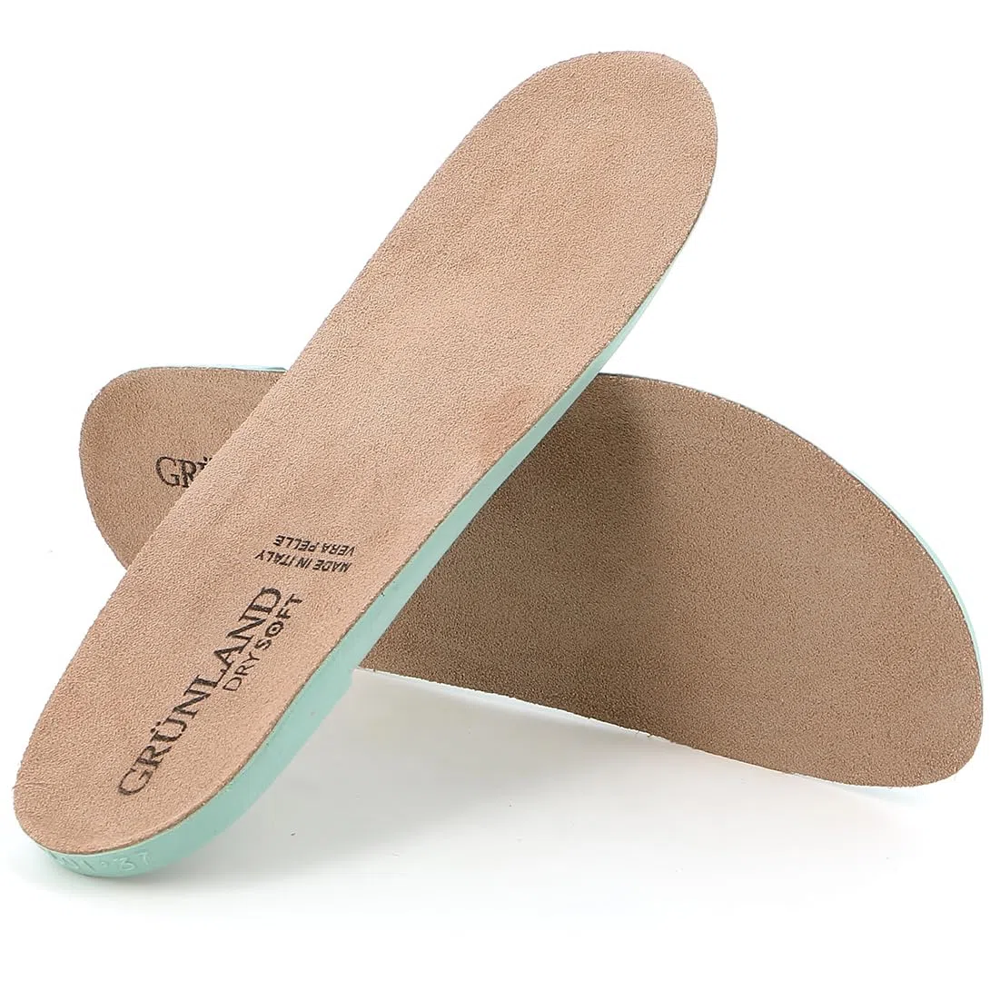 GRUNLAND soletta plantare DRY SOFT estraibile lattice traspirante e pelle di ricambio scarpe ciabatte donna per tanti modelli grunland (natural, 40)