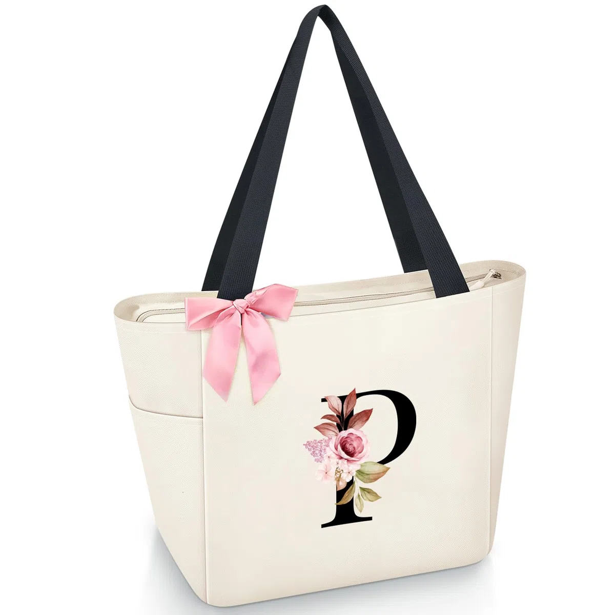 Vavabox Borsa tote personalizzata con iniziali dalla A alla Z, regalo impermeabile per donne, damigelle, mamma, insegnanti, amici