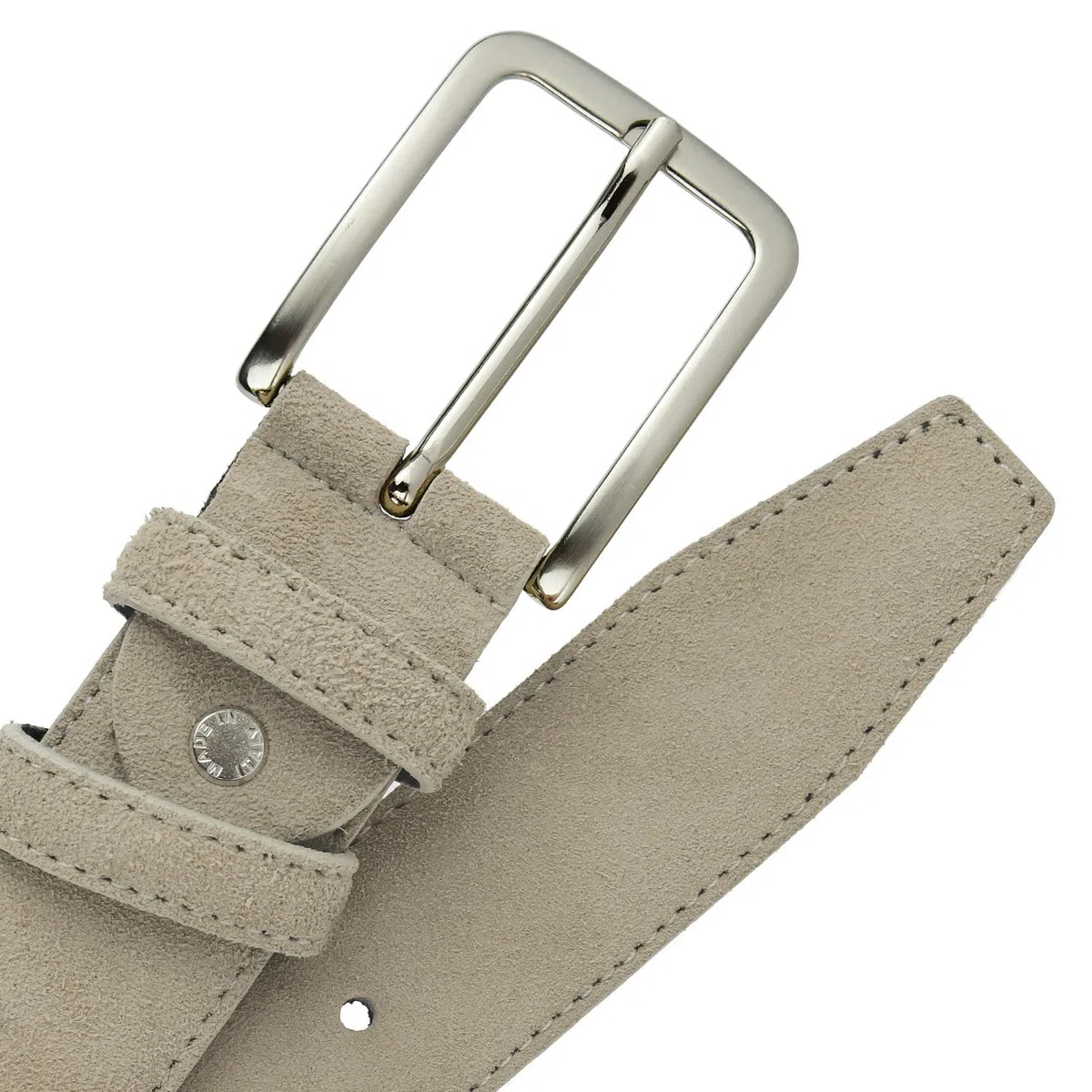 Cintura Scamosciata Uomo e Donna, Vera Pelle, Made in Italy, Accorciabile